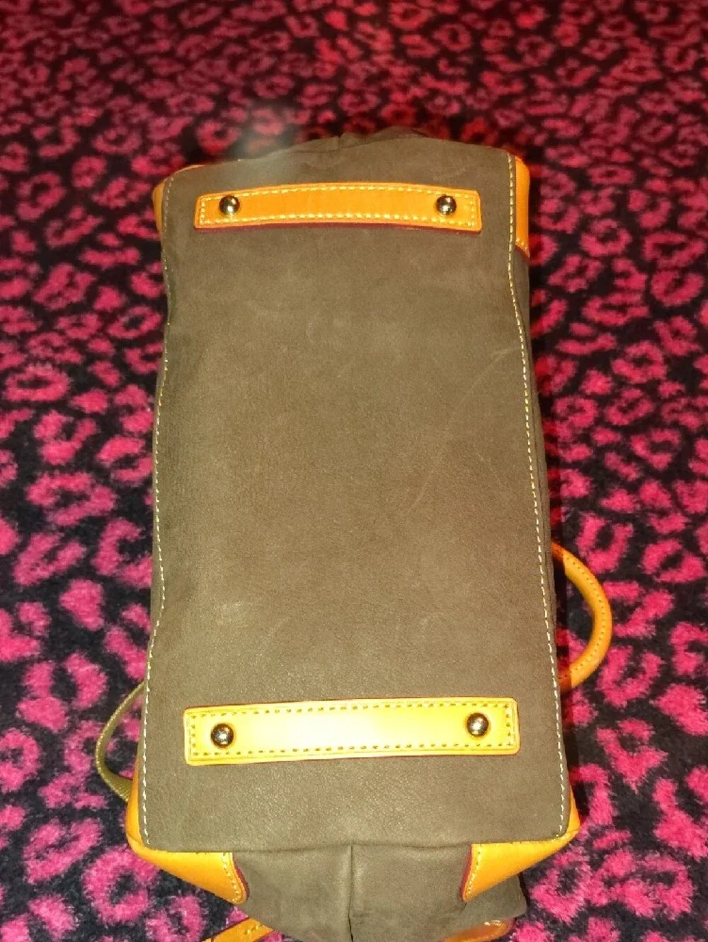 Dooney & Bourke Brown and Tan Leather-Trim Satchel